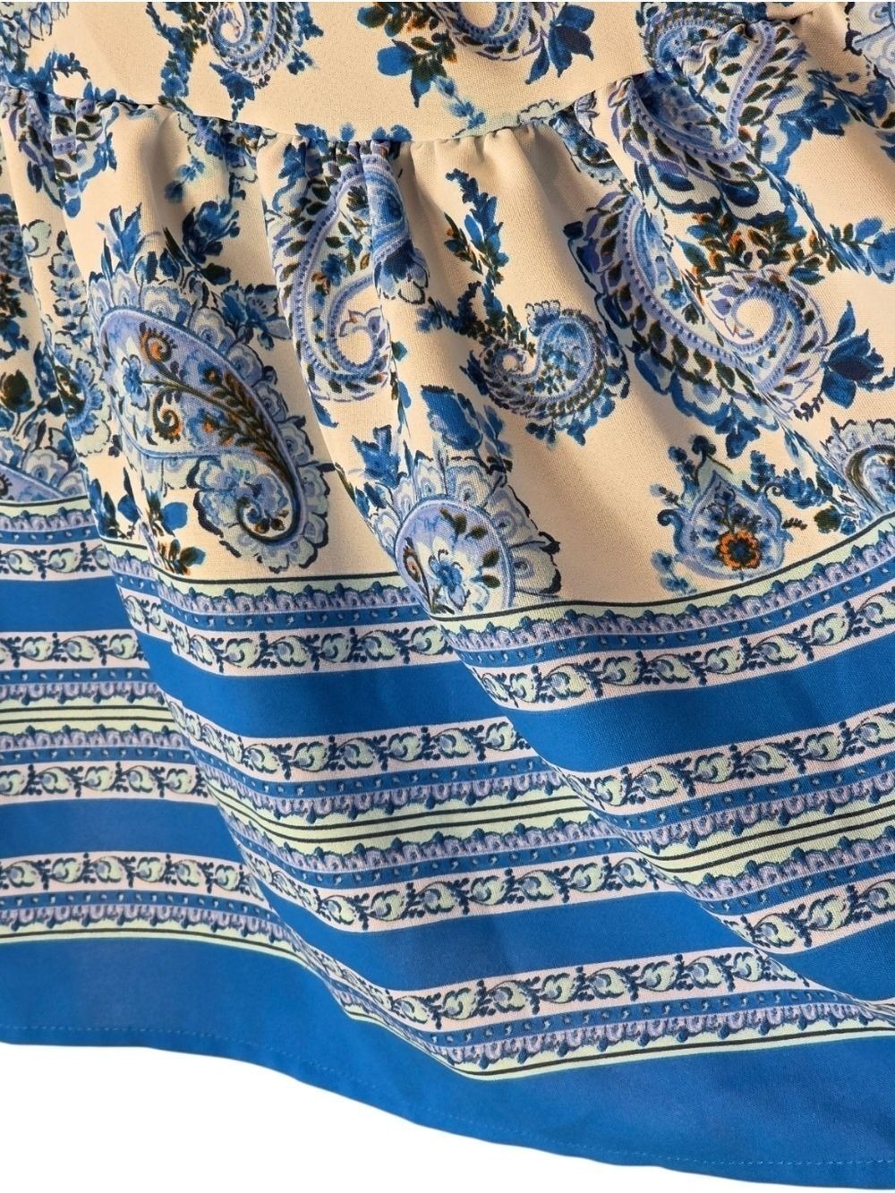 Haptics 2XL Blue Paisley Smocked Maxi Dress NWT Pockets - Picture 7 of 9